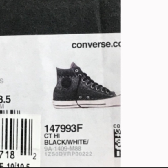 Converse CT‎ Chuck Taylor Hi Black White Shoes - Picture 8 of 8